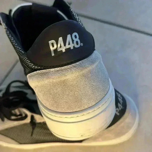 P448 Men’s Soho sneaker EU size 47 white gray black leather - Picture 6 of 10